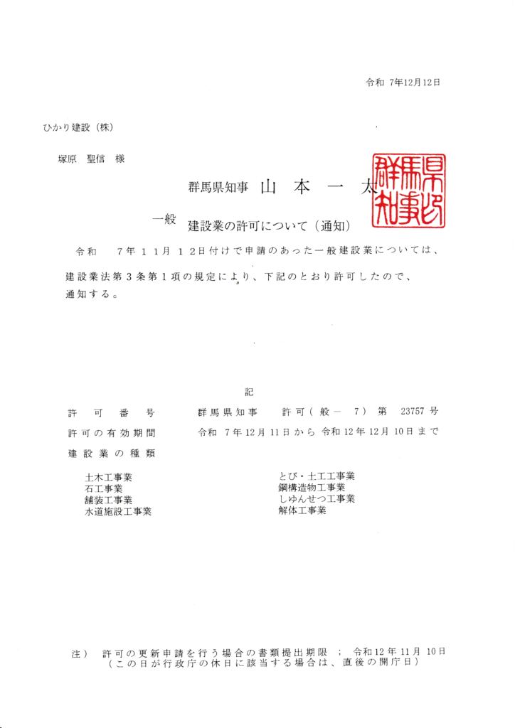 一般建設業許可